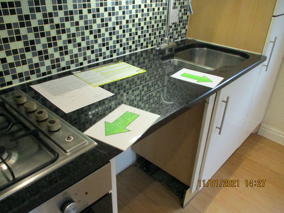 Quartz or granite worktop damage